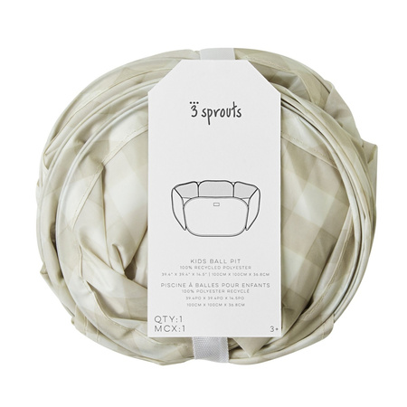 3 Sprouts Basen Piłeczkowy Gingham Beige