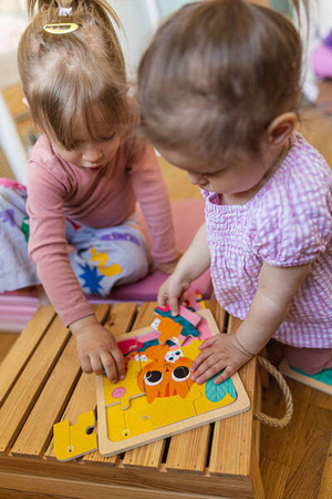 Janod Puzzle Drewniane 9 Elementów 18m+ Kotek Orzeszek