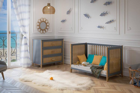 Theo Bebe Oceania Łóżeczko Ratanowe 60x120cm Silex