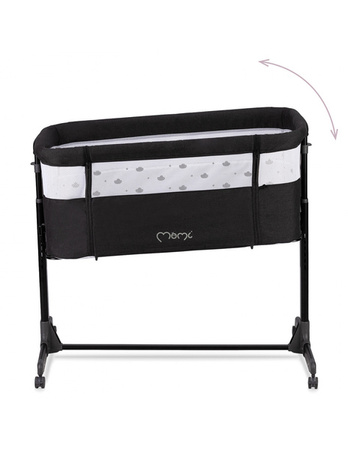 MoMi Revo Łóżeczko Dostawne 2w1 Ciemnoszare + Torba Transportowa
