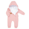 Nicol, Pajac dresowy z podszewką , dziewczęcy, pudrowy róż, r.56