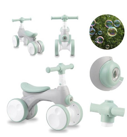 MoMi Tobis Jeździk z Bańkami Światłem i Dżwiekiem Szary