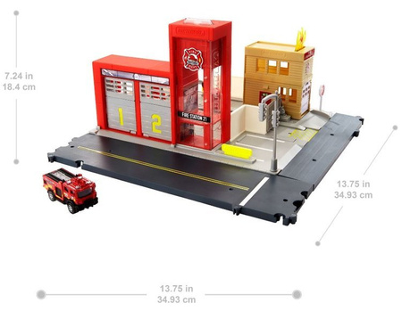 Matchbox Prawdziwe Przygody Remiza Strażacka Zestaw Światła i Dźwięki HBD76 HBL74