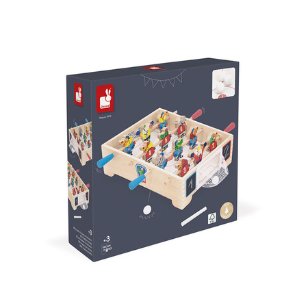 Janod Gra zręcznościowa drewniana Mini hokej Applepop 3+