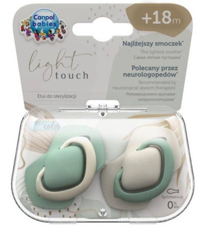 Canpol Babies Smoczek Silikonowy Symetryczny Pure Color 18m+ 2szt. 22/657_bei Beige