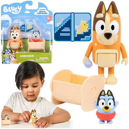 Tm Toys Bluey Figurka Baby Bluey I Chilli Figurki Kołyska Akcesoria