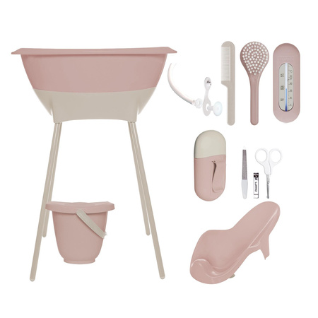 Luma Zestaw Kąpielowy 8 Elementów Wanienka i Akcesoria Blush Pink