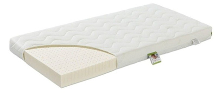 Fiki Miki Materac Lateksowy Antyalergic Covers ML1 120/60/9 cm Box + Prześcieradło Jersey 120x60 Białe GRATIS