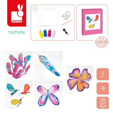 Janod Zestaw kreatywny Malowanie łańcuszkiem Pouring painting Kwiaty I love creativity 8+