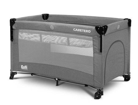 Caretero Esti Łóżeczko Turystyczne z Opuszczanym Bokiem Graphite
