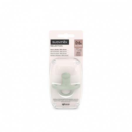Suavinex SX Pro All Silicone Smoczek Silikonowy Anatomiczny 0-6m Colour Essence Zielony