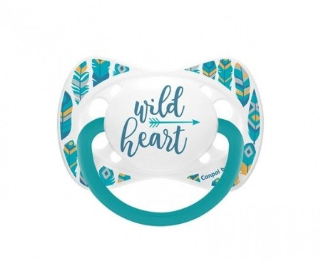Canpol Babies Smoczek Uspokajający Silikonowy Symetryczny WILD 0-6m Turkusowy