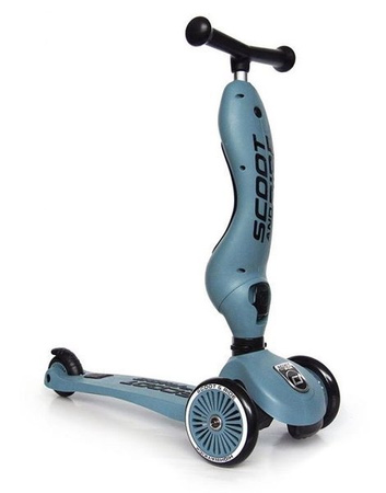 Scootandride Highwaykick 1 Jeździk i Hulajnoga 2w1 1-5 Lat S+ Zestaw Ochraniaczy dla Dzieci XXS Steel