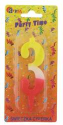 Arpex Świeczki Urodzinowe Party Time Cyfra 3