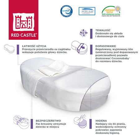 Red Castle Ergonomiczny materac dla niemowląt Cocoonababy Fleur de coton® Blanc