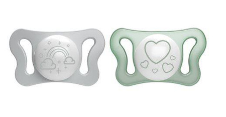 Chicco PhysioForma Micro Smoczek Silikonowy 0-2m 2szt. Glow