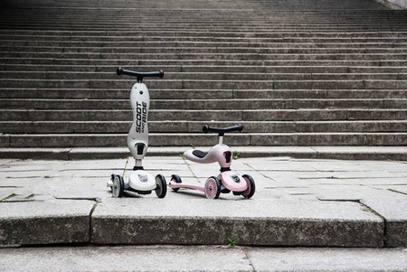 Scootandride Highwaykick 1 Jeździk i Hulajnoga 2w1 1-5 lat + Zestaw Ochraniaczy dla Dzieci XXS Rose