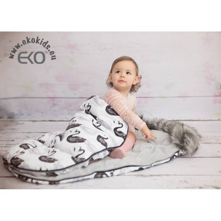 Eko Śpiworek Drukowany Mały SP-35 Szare Róże