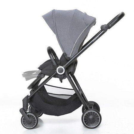 Espiro Galaxy Wózek Głeboko-Spacerowy + Gondola Una + Adaptery Zestaw 2w1 10 Black Space + Grey Center