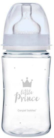 Canpol Babies PP Easy Start Royal Baby Butelka Szeroka Antykolkowa 240ml 35/234 Niebieski
