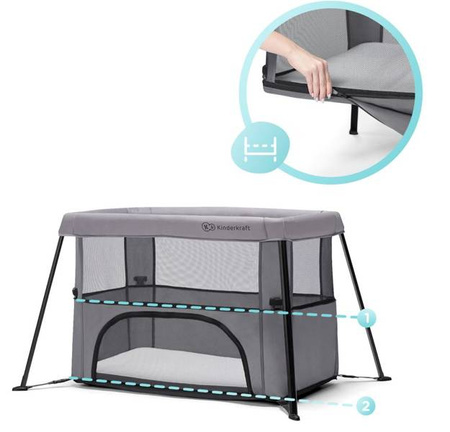 Kinderkraft Movi Łóżeczko Turystyczne Grey