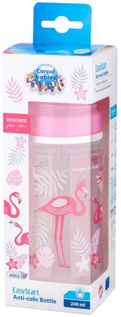 Canpol Babies Zestaw Butelka 35/227 + Smoczek Uspokajający 22/508 GRATIS Różowy