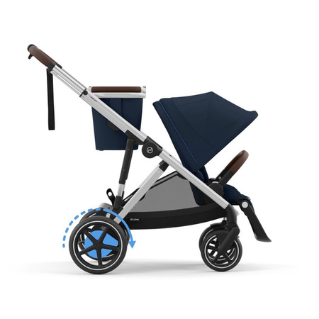 Cybex E-Gazelle S Wspomagany Wózek Spacerowy Rama Srebrna Ocean Blue
