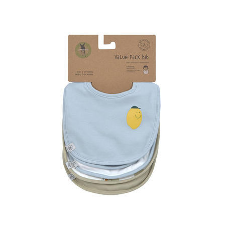 Lassig Zestaw śliniaków bawełnianych 5szt. 3m+ Happy Fruits Lemon