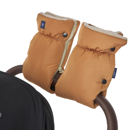 Zaffiro Mufka do Wózka Dwuczęściowa Beżowa Wełna Premium + Melanż Grafitowy