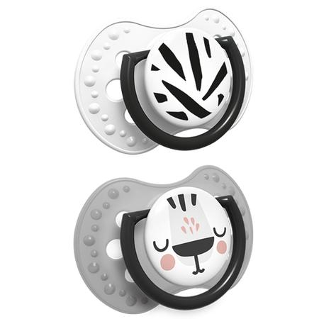 Lovi Dynamiczny Smoczek Uspokajający Silikonowy 0-3m 2szt. 22/877 Salt&Pepper