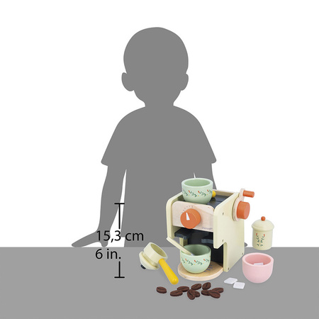 Janod Drewniany ekspres ciśnieniowy do kawy z akcesoriami Shiny Grandma 3+