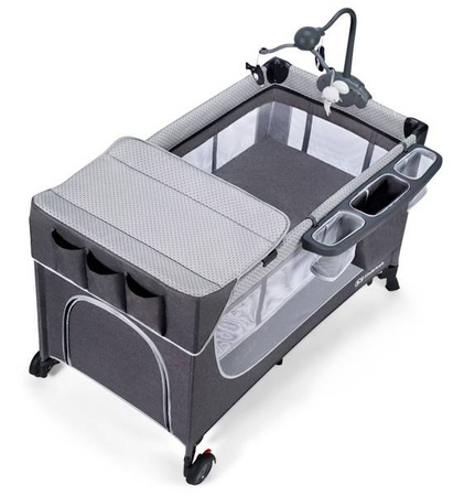 Kinderkraft Leody Łóżeczko Turystyczne z Akcesoriami Grey