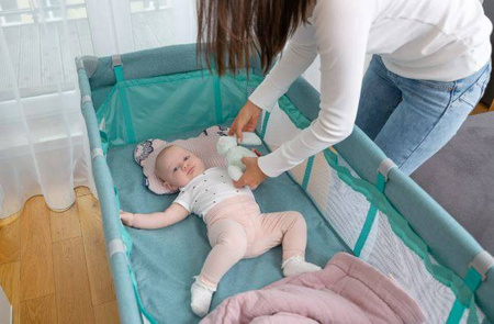 Caretero Łóżeczko Turystyczne Basic Plus Graphite