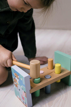 Joueco The Wildies Famil Drewniana przebijanka z młotkiem