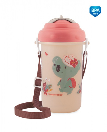 Canpol babies bidon ze składaną rurką silikonową 400ml ADVENTURE bordo