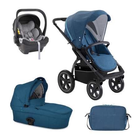 X-Lander X-Move 3w1 Zestaw Głęboko-Spacerowy z Fotelikiem X-Car i Torbą Petrol Blue