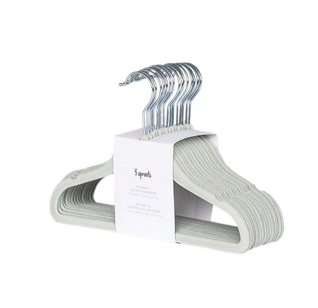 3 Sprouts Welurowe Wieszaki Dla Dzieci Green 15szt.