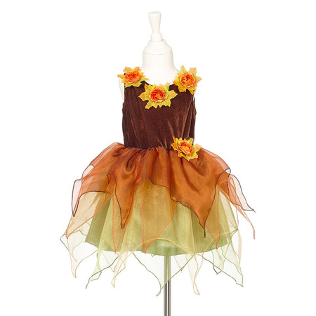 Souza! Kostium sukienka tiulowa z kwiatami i kapelusz czarownica Sabrina 5-7 lat