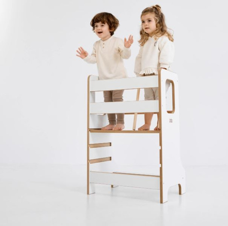 Baby Wood Slim M Double Kitchen Helper Biały