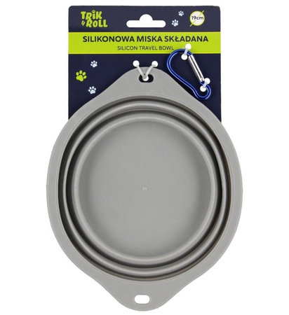 Trik&Roll Miska dla Zwierząt Silikonowa Składana Szara 19cm