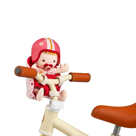 Lilliputiens Lalka dzidziuś w foteliku rowerowym z komforterem i kaskiem Lena 18 m+