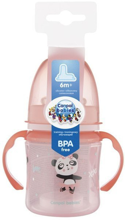 Canpol Babies EasyStart Exotic Animals Kubek Treningowy 120 ml - Swe 35/207_pin Różowy