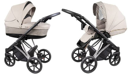 Coletto Craft Wózek Głęboko-Spacerowy 2w1 C-07 Czarno-Srebrna Rama