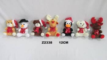 Sun-day Pluszak Zwierzęta 12cm Siedzące Mix Świątecznych Wzorów