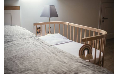 Waldin Łóżeczko 5w1 z Kołyską i Wyposażeniem Szare + Fioletowe Dodatki