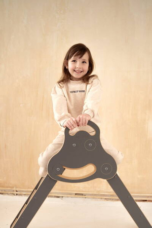 Tupti.wood Drabinka Pikler + Duża Zjeżdżalnia Drabinka Szara