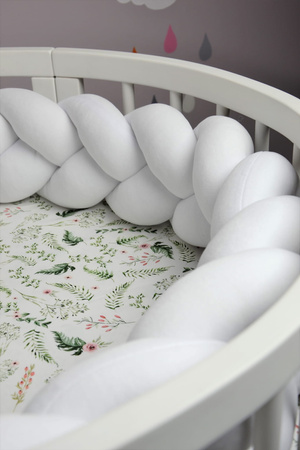 SenLove Ochraniacz do Łóżeczka Warkocz 250 cm Biały
