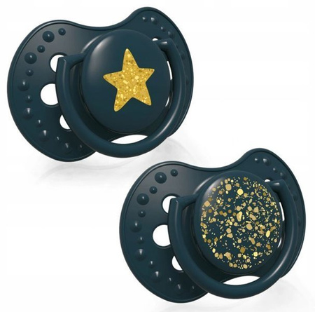 Lovi Smoczek Silikonowy Dynamiczny 18m+ 2szt Stardust 22/895 Green