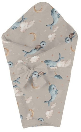 Waldin Kołdra Bambusowa 75x75 Wieloryb Ciemny Beżowy