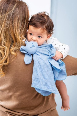 NATTOU Bawełniana Przytulanka Lapidou 44 x 44 cm, jasnoniebieska